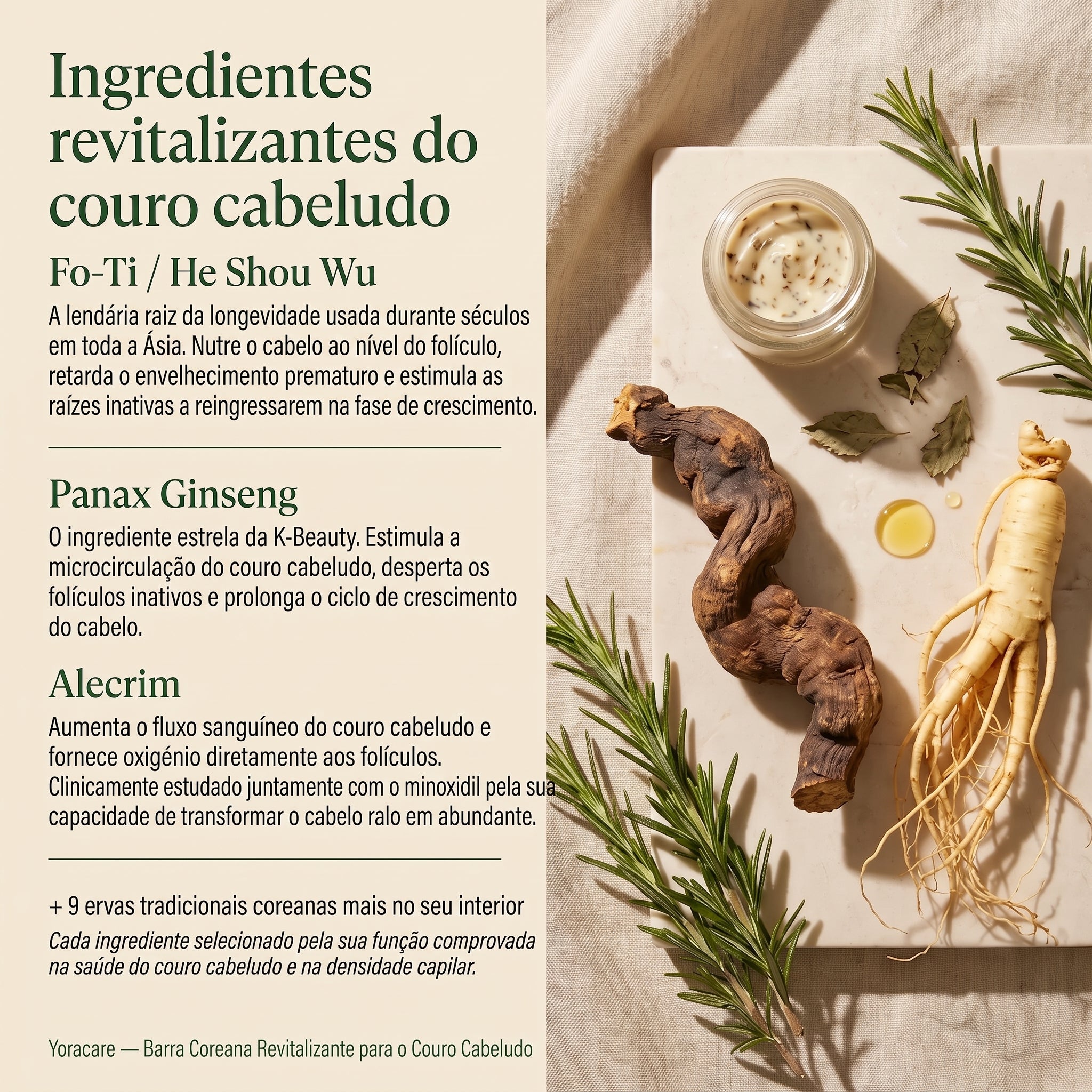 Barra coreana para revitalizar o couro cabeludo